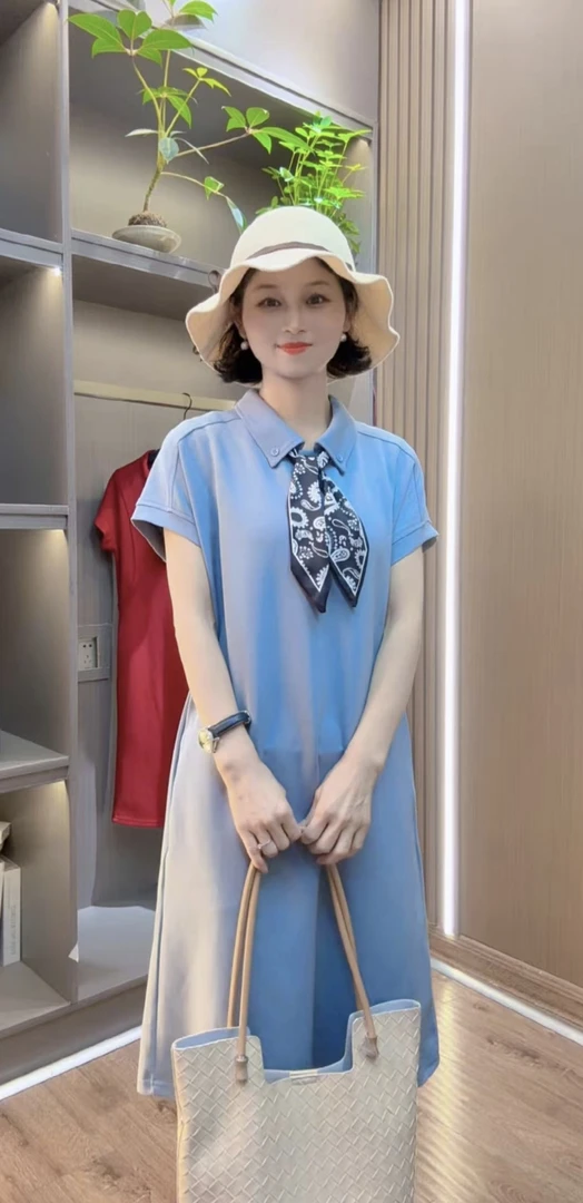 2025舒适显瘦高腰时尚连衣裙5538