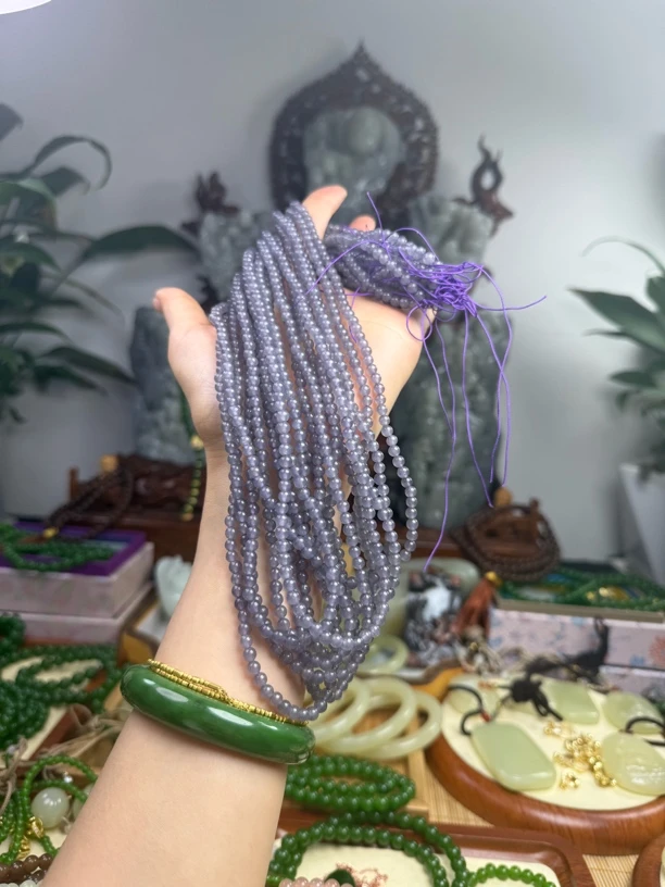 精品冰紫卡4MM珠链