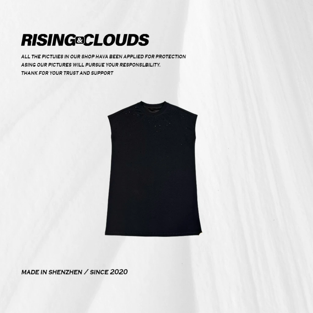 RISING&CLOUDS莎莎【满天星】舒适夏季显瘦烫钻坎肩连衣裙040408