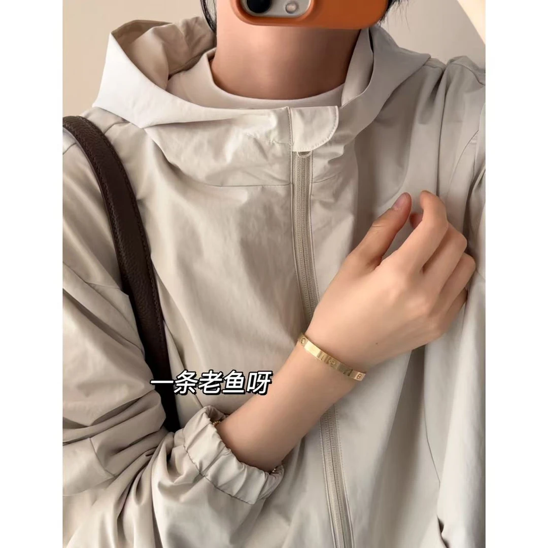 R 春款连帽休闲外套女 冲锋衣韩版百搭