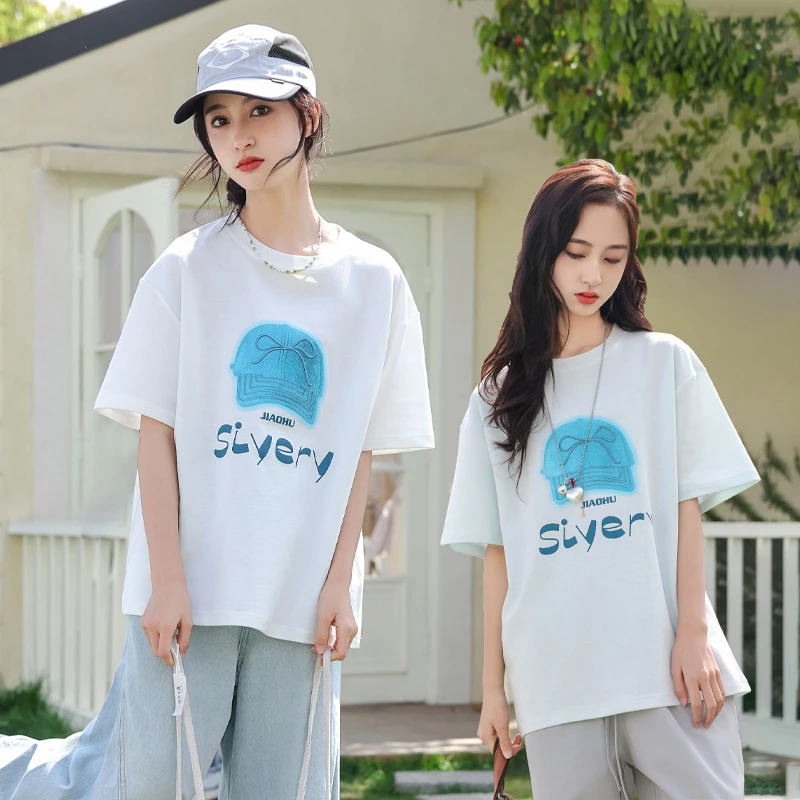 骄骄虎女大童短袖T恤2025夏新款初中生圆领半袖学生薄款上衣7241