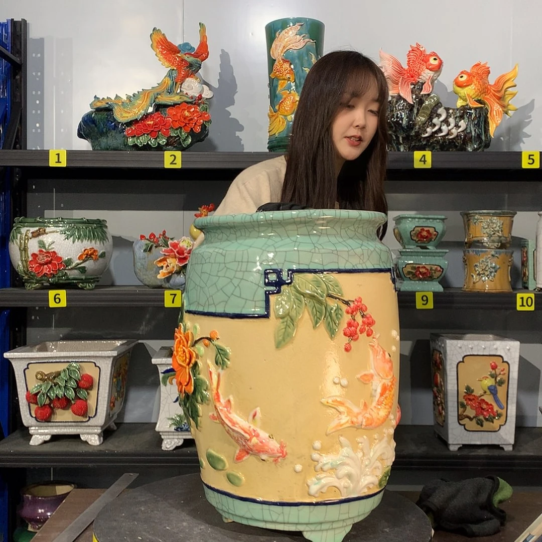 云***飘高温烧制石湾花盆