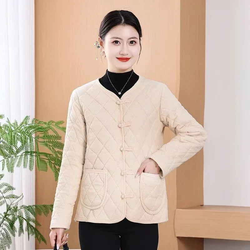 新款国风棉袄中老年保暖长袖外穿棉服棉衣棉袄加绒加厚