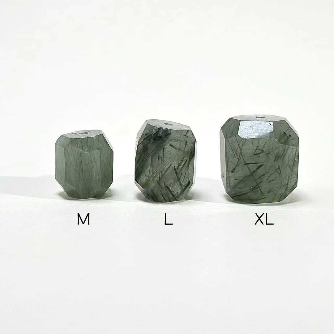 天然绿发晶随形配件（无证书）不规则刻面配饰-多样性发其一-LF903