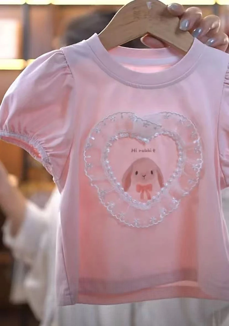 AC562~TF·25夏~爱心花边T恤521215