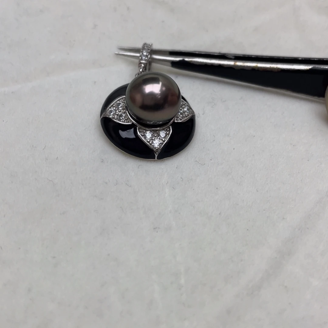 海水珍珠银S925镶嵌吊坠(不含链)