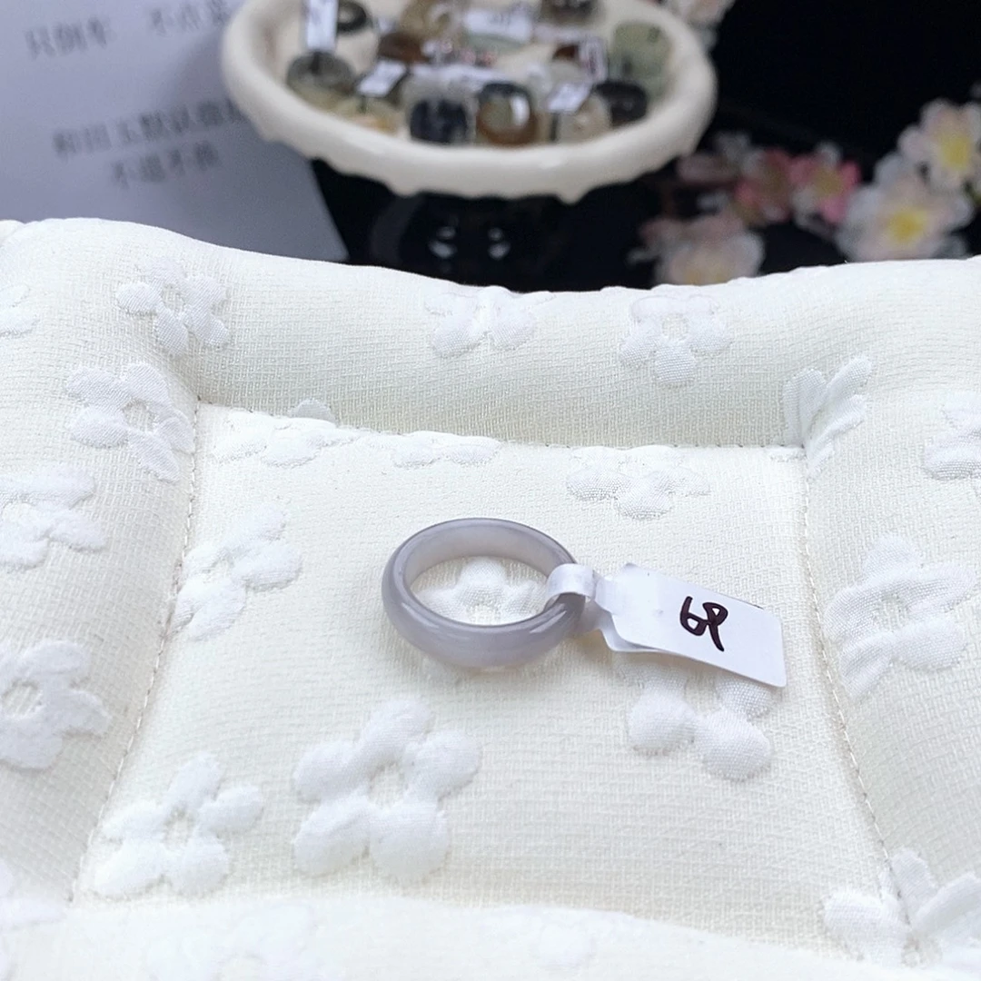 和田玉（糖玉）未镶嵌戒指W16烟紫泥鳅背内径18.2