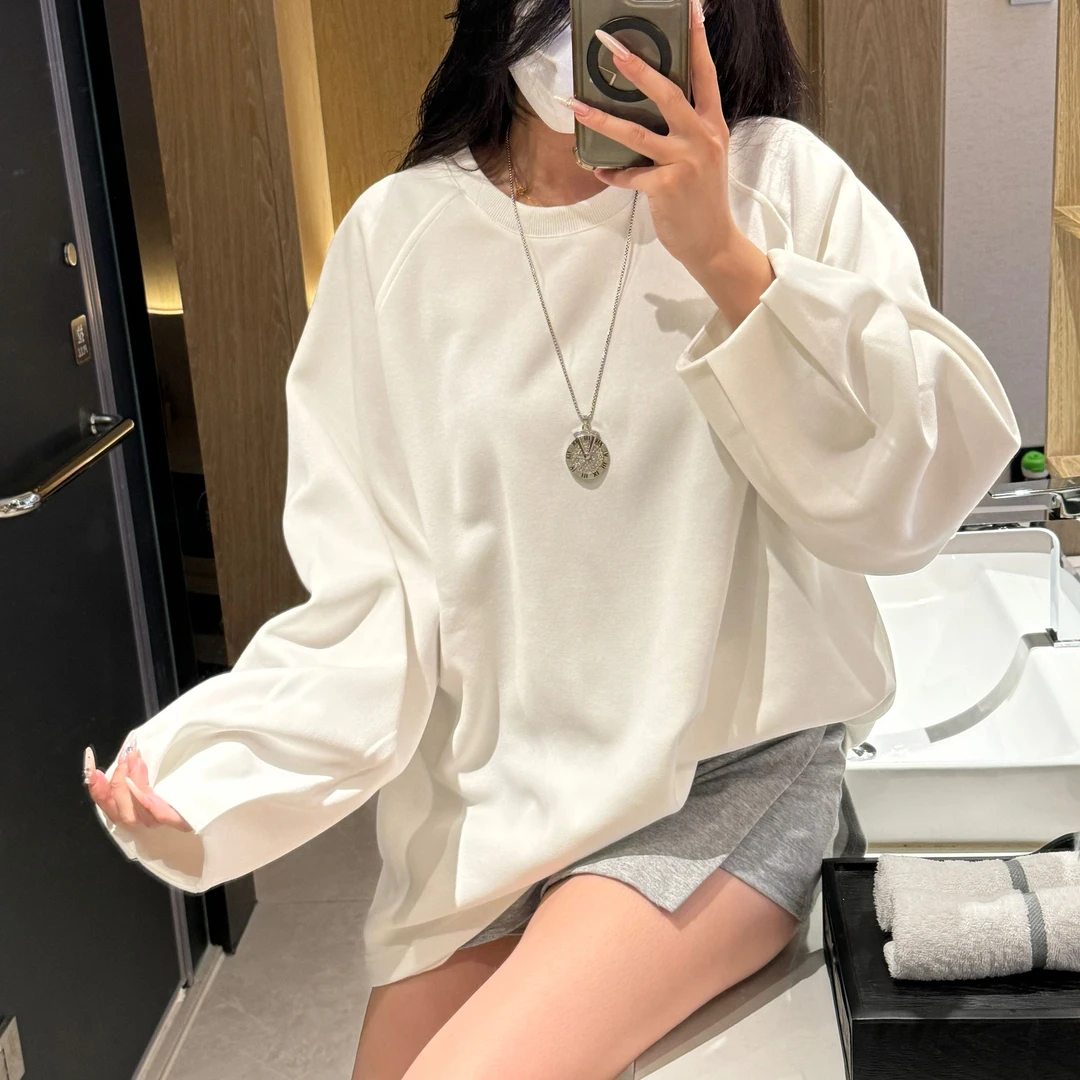 【高街卫衣】2025美式高能感秋季新款纯色圆领休闲宽松慵懒卫衣