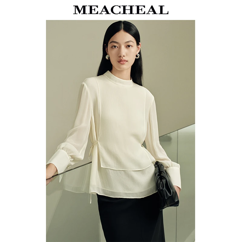 MEACHEAL米茜尔【星线好物】梨花白衬衫724310014053