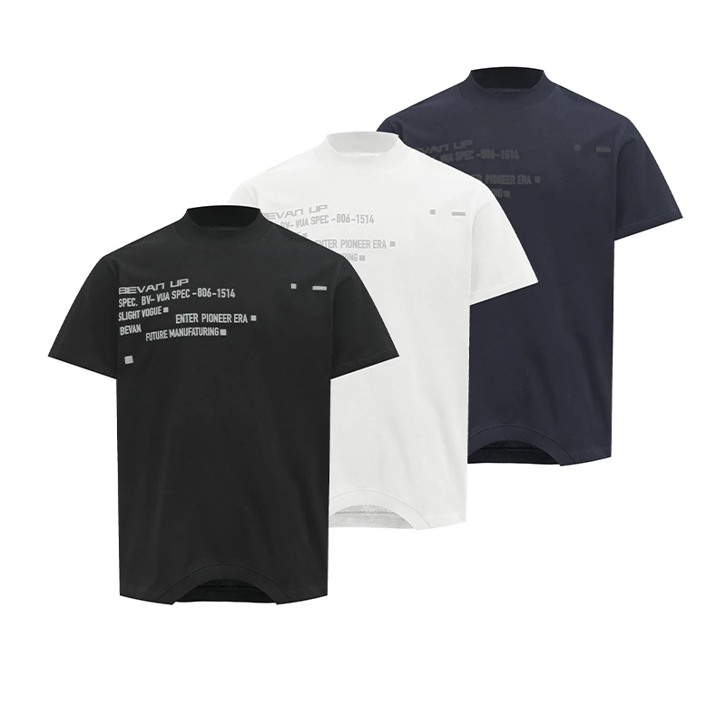 BevanUp SloganTee * 解构标语针织全棉270G重磅通勤短袖 BV2359
