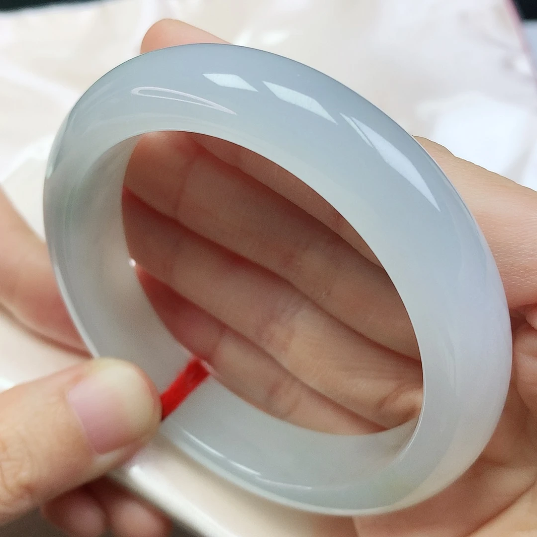 未镶嵌手镯翡翠55圈口白月光400