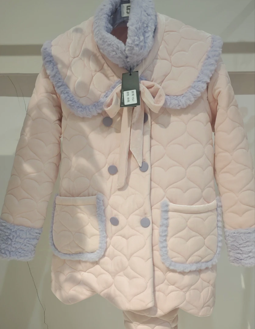 【原创轻奢】新款女士时尚睡袍中长款睡衣三层加绒加厚冬季保暖