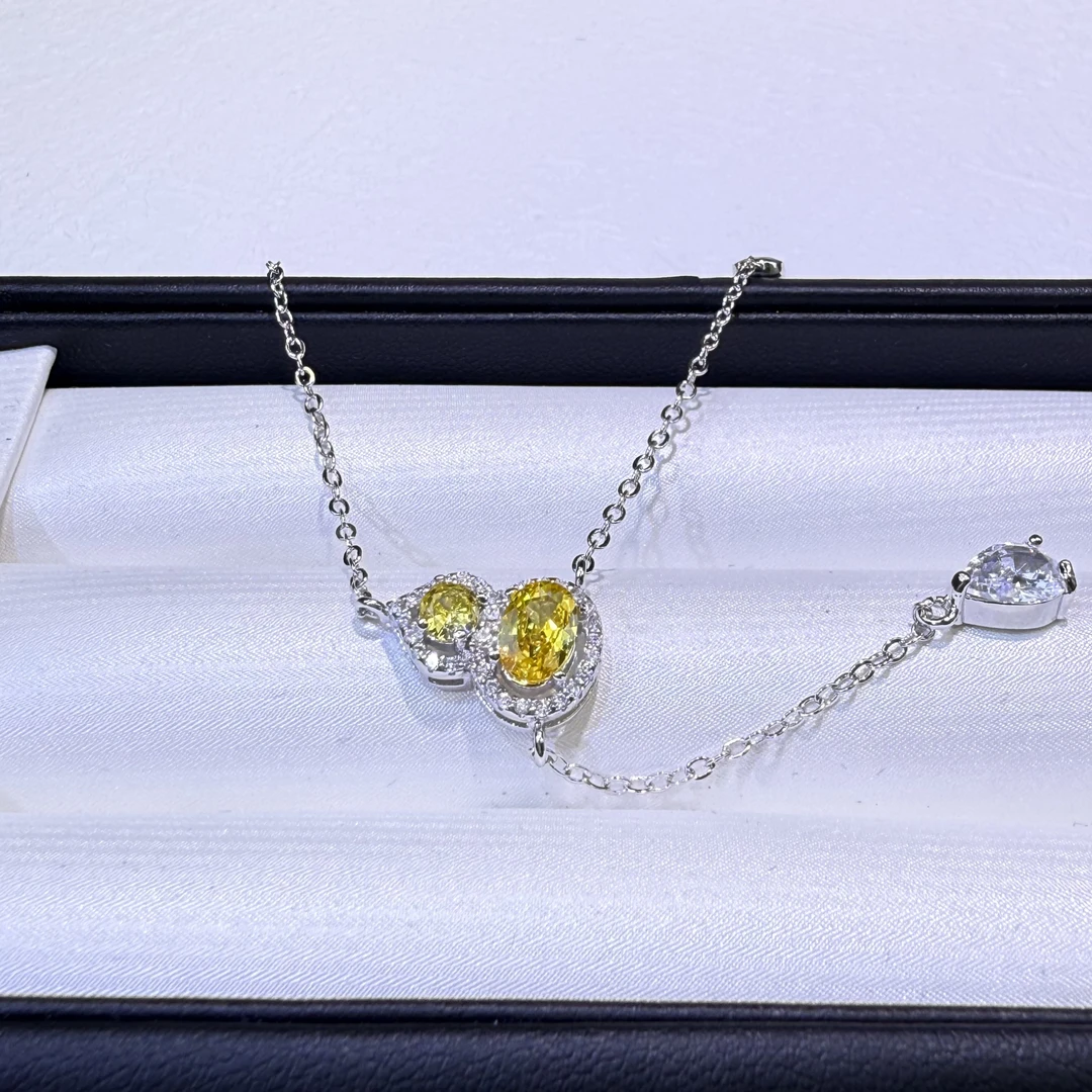 铜合金锆石项链 JYJ8013-招财葫芦满镶项链时尚欧美