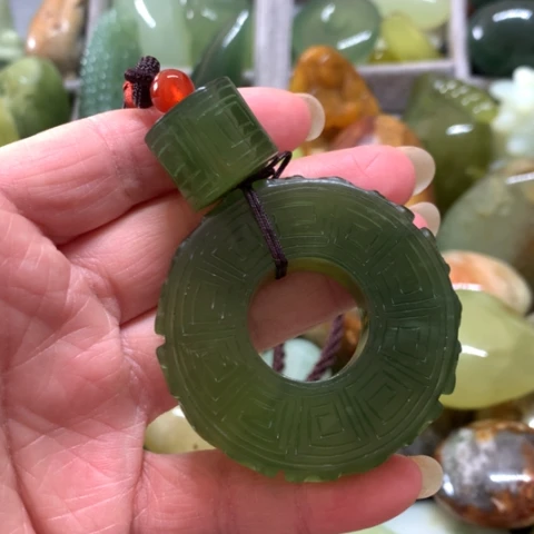 蛇纹石玉未镶嵌手把件