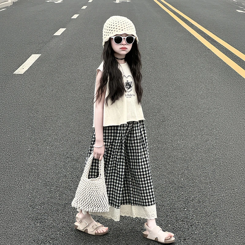 夏季休闲运动套装女2025新款女童时髦洋气清凉夏季儿童短袖两件套