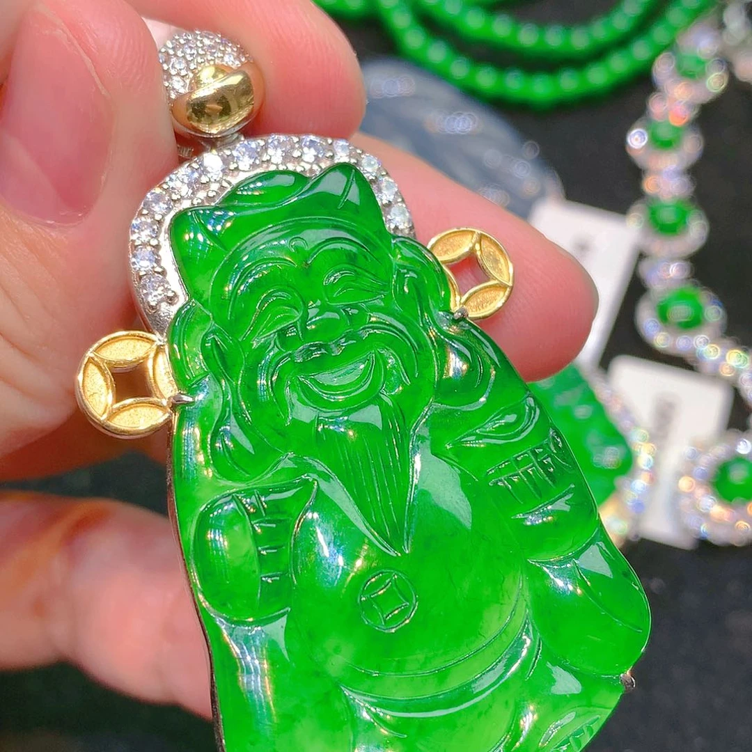 吊坠(不含链)银S925镶嵌翡翠翡翠