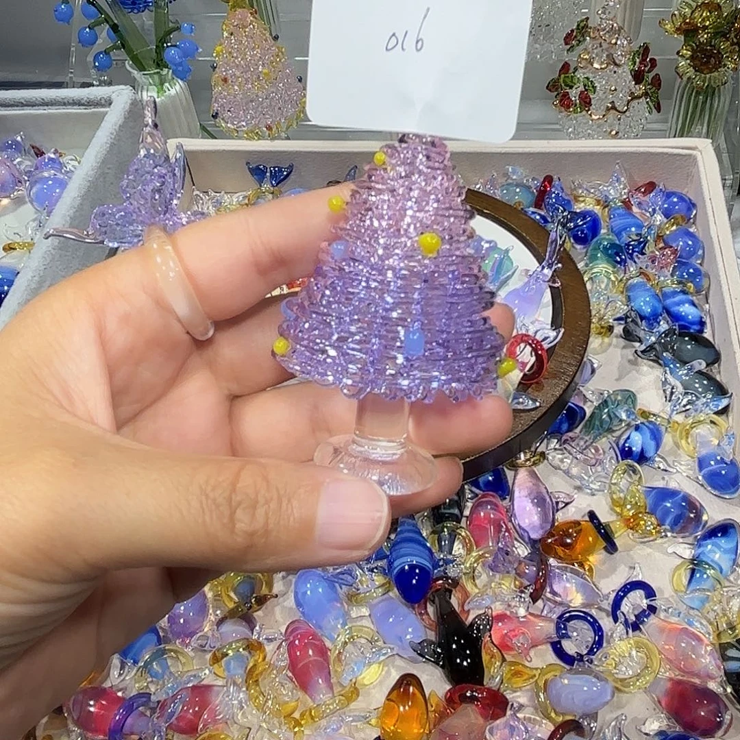 玻***糖琉璃吊坠（不含链）16圣诞树一个