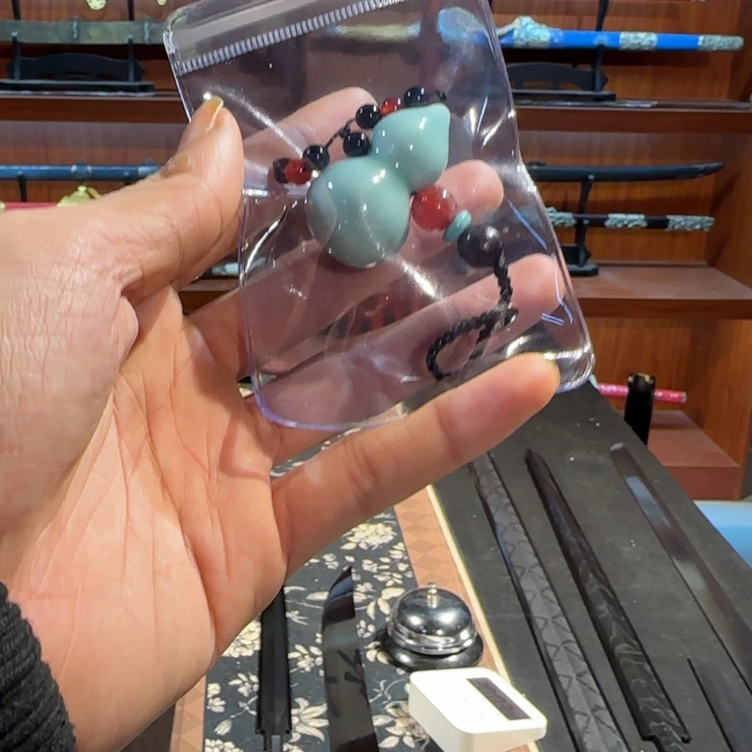 石英石纯铜小葫芦挂件青瓷工艺