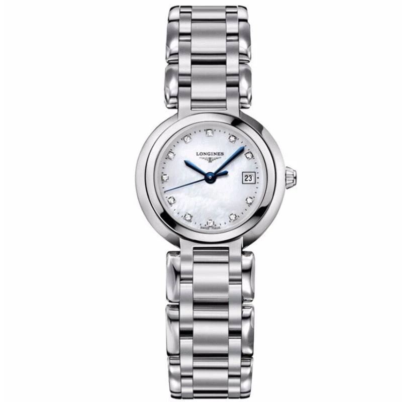 99新 Longines/浪琴 心月110/贝母带钻/石英/表径26.5mm/女士腕表
