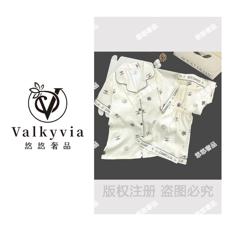 【Valkyvia/悠悠奢品】女士冰雪丝睡衣家居服#253-22