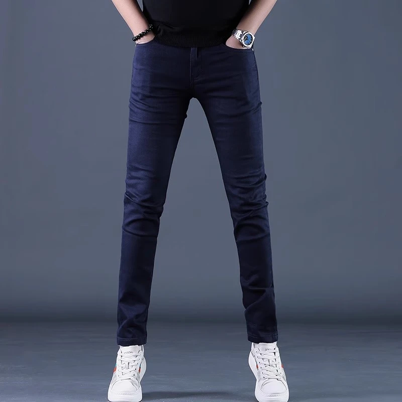 高端时尚牛仔裤男款春季2025新款小脚修身弹力潮牌休闲百搭长裤