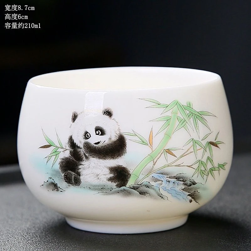 羊脂玉白瓷茶杯主人杯单杯家用品茗杯男款大号陶瓷茶盏礼品杯定制