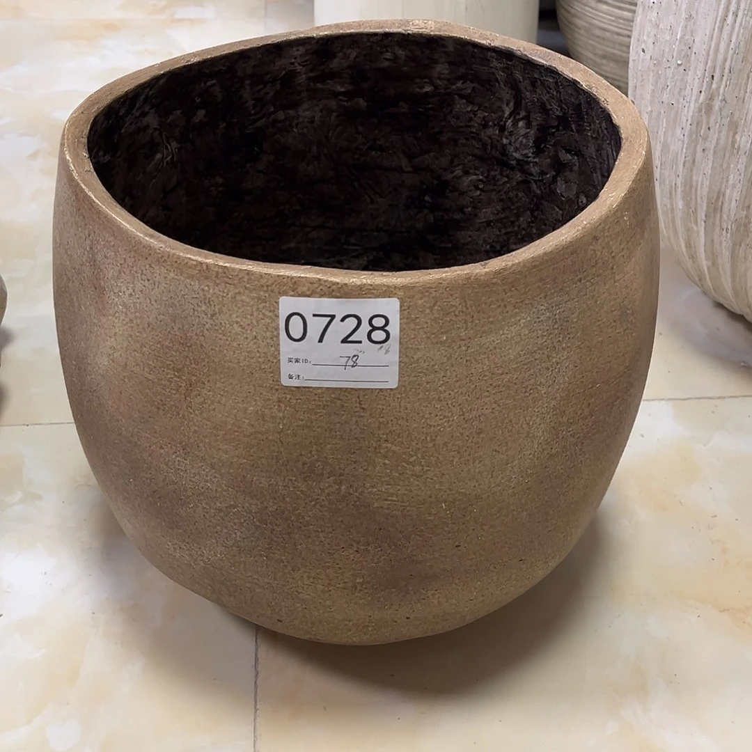 口径26高度28复古棕色不规则