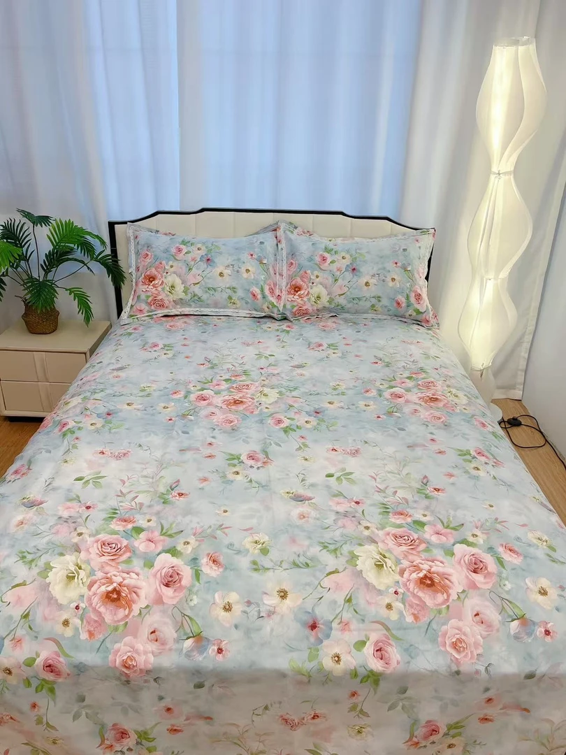 山东老粗布2.2米*2.4米床单加厚加密贴身透气【花颜】