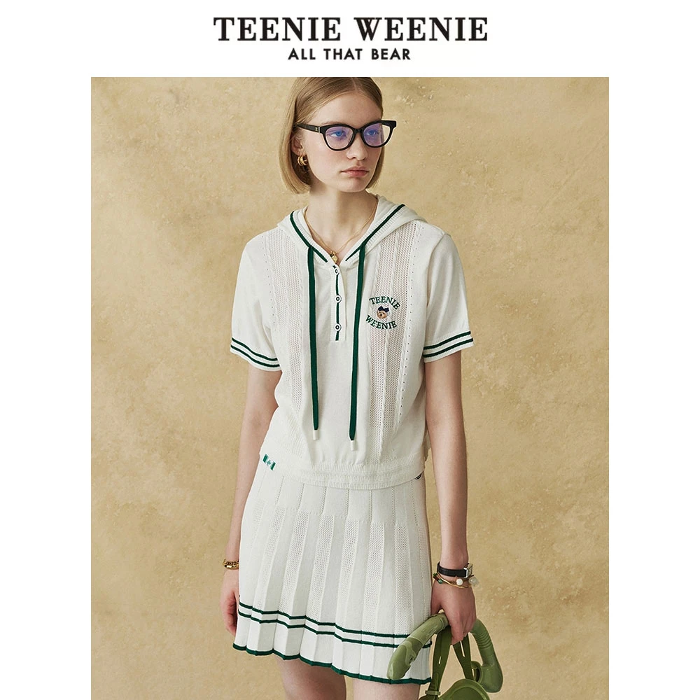 TeenieWeenie小熊女毛衣25休闲舒适航海系短袖针织衫TTKW252602T