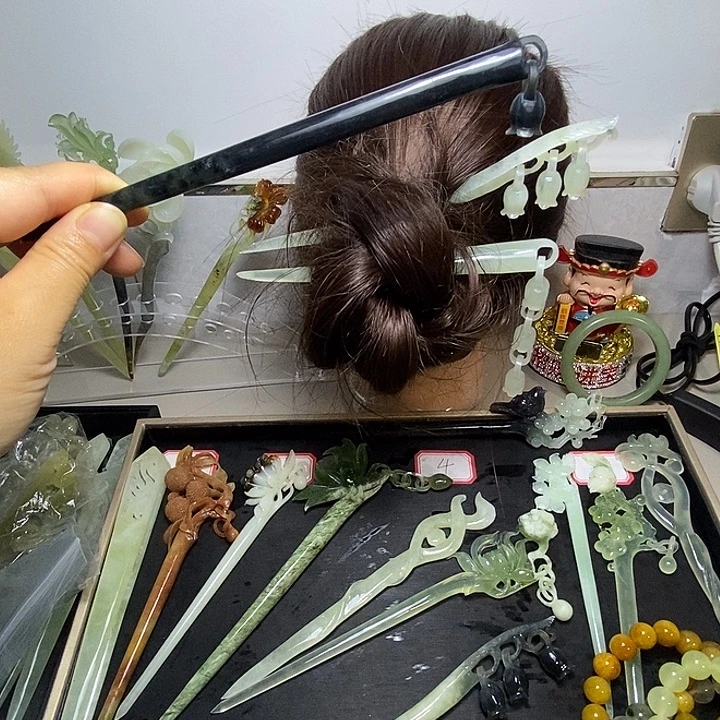 岫玉未镶嵌岫玉发簪501铃兰