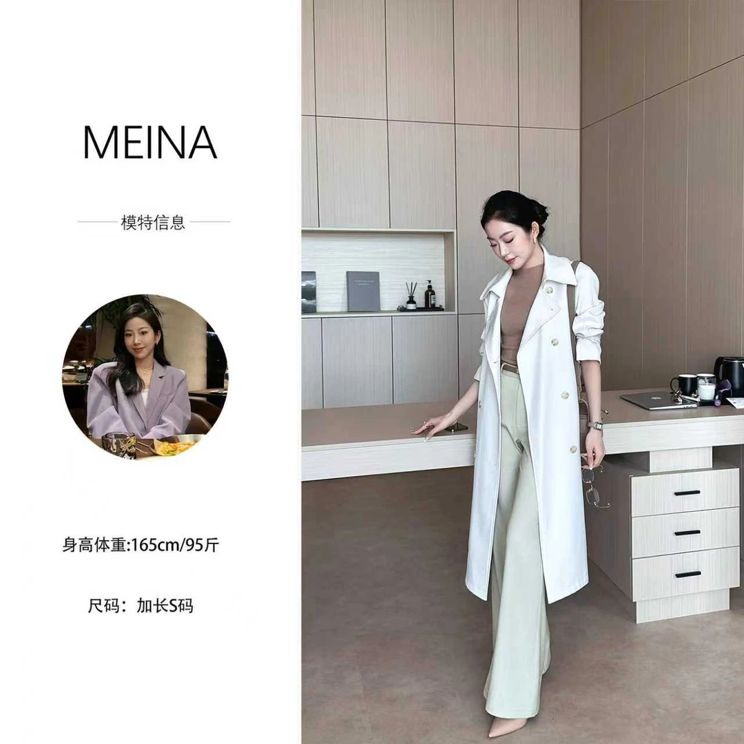 复古英伦风长款立领风衣外套女春秋新款高级感小个子气质大衣2509