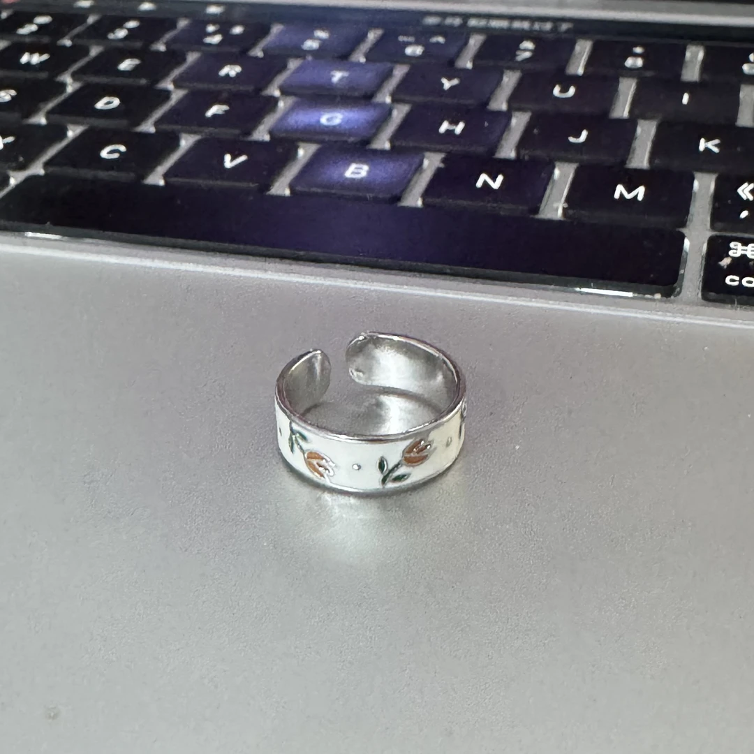 铜合金戒指 782-温柔法式郁金香滴油戒指