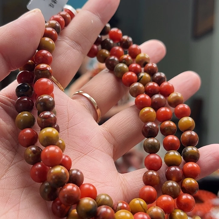 南红玛瑙未镶嵌大山包包浆圆珠多圈7mm