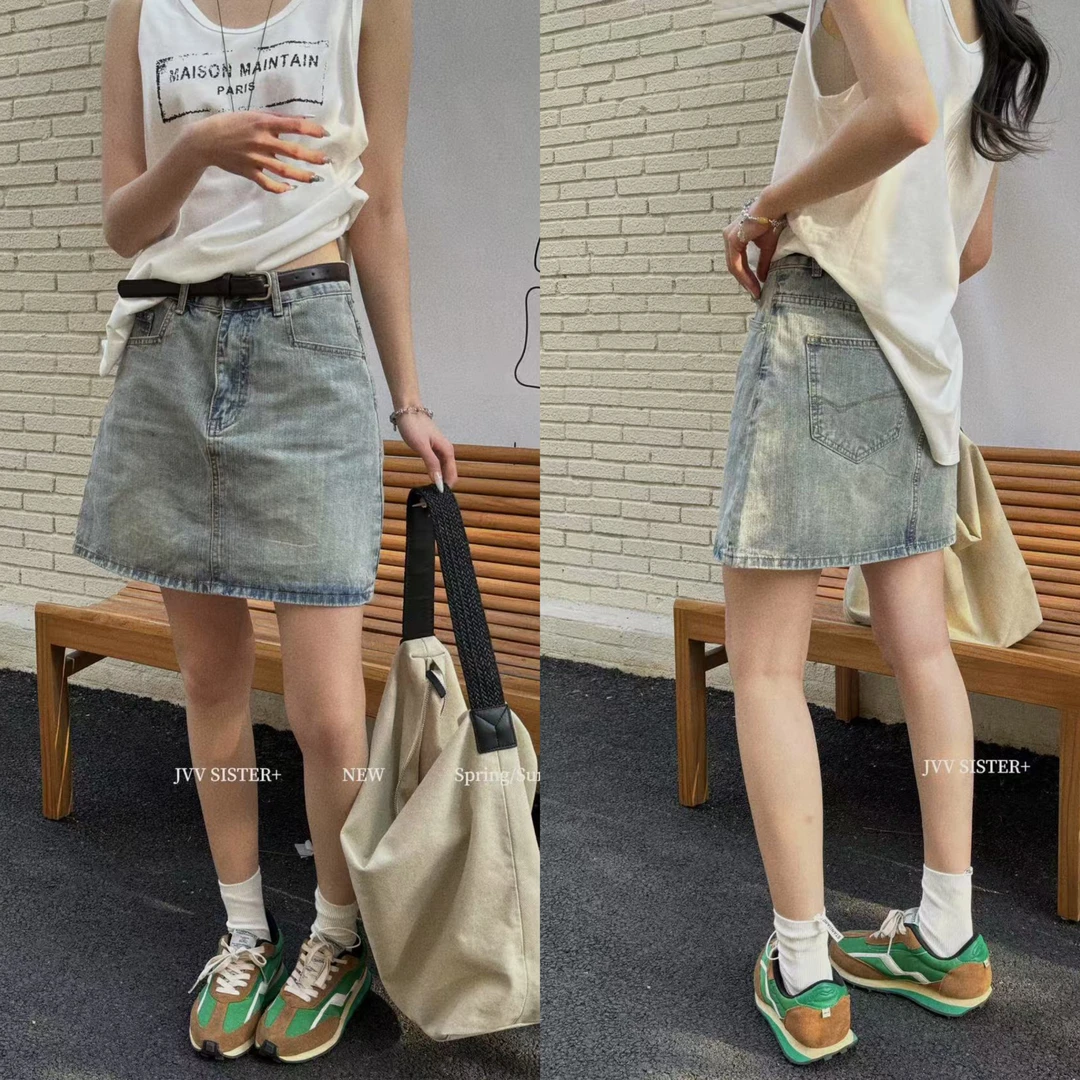 福秒-好韩的！A字洗水牛仔半身裙（JM70601#）JVV