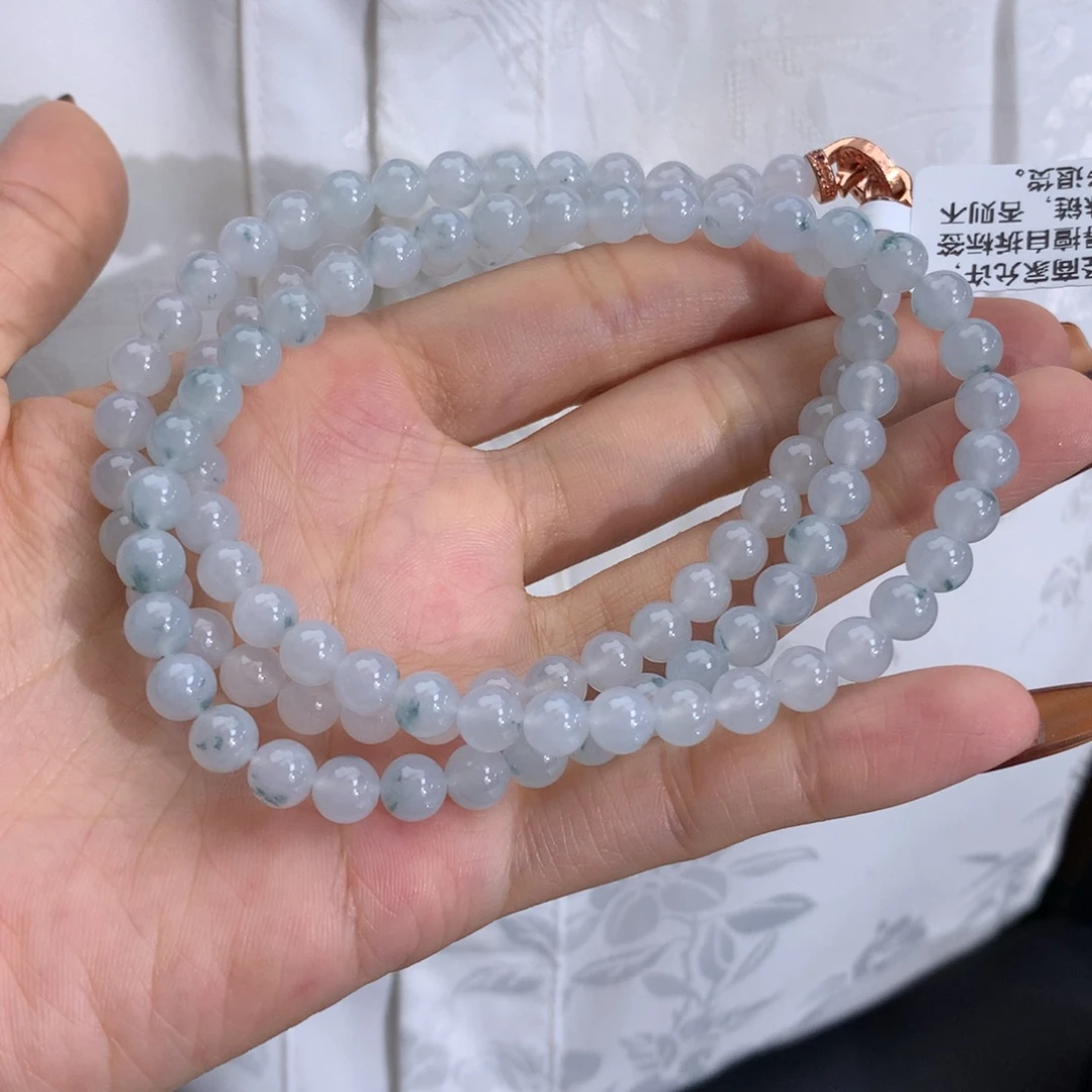 未镶嵌手串翡翠卡6冰胶蓝飘花项链