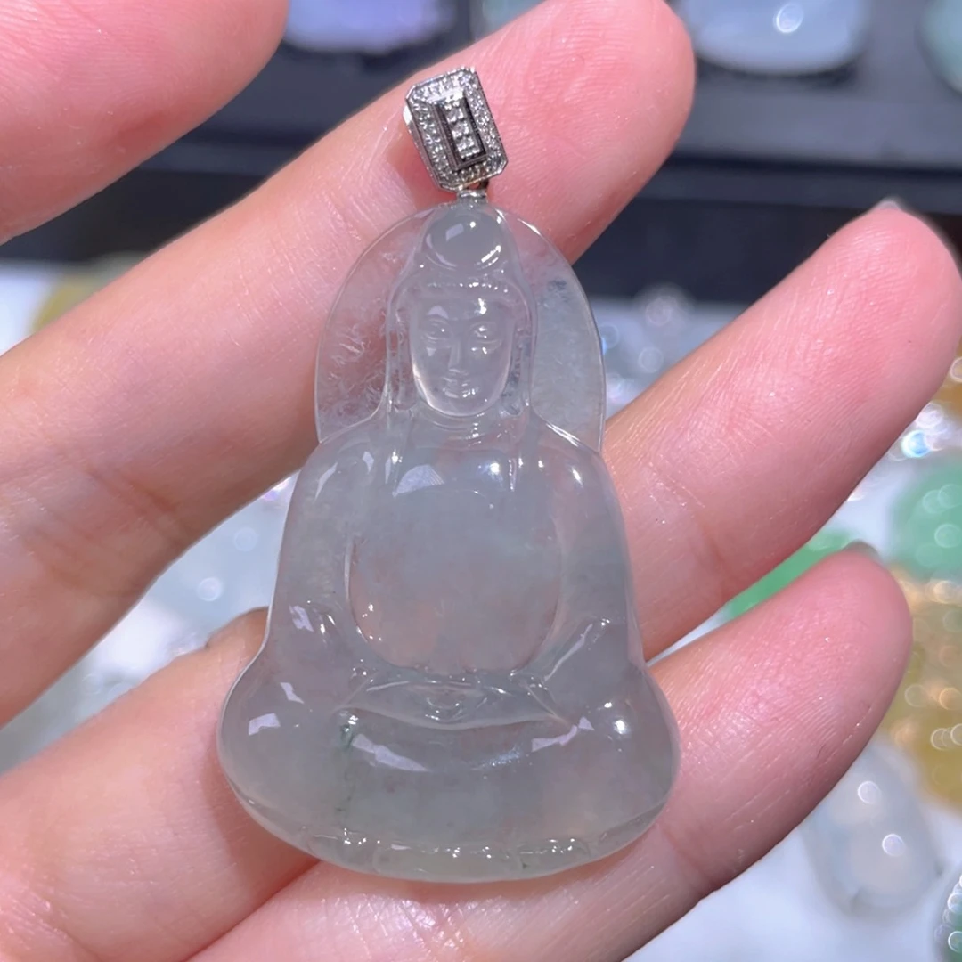 颈饰18K金镶嵌翡翠翡翠