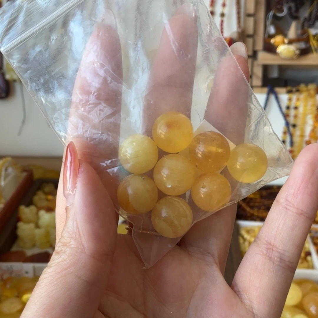 到***了琥珀未镶嵌颈饰单珠子