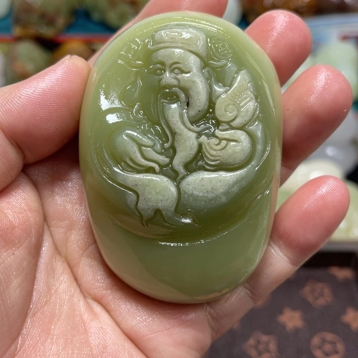 石材方解石手把件不退换