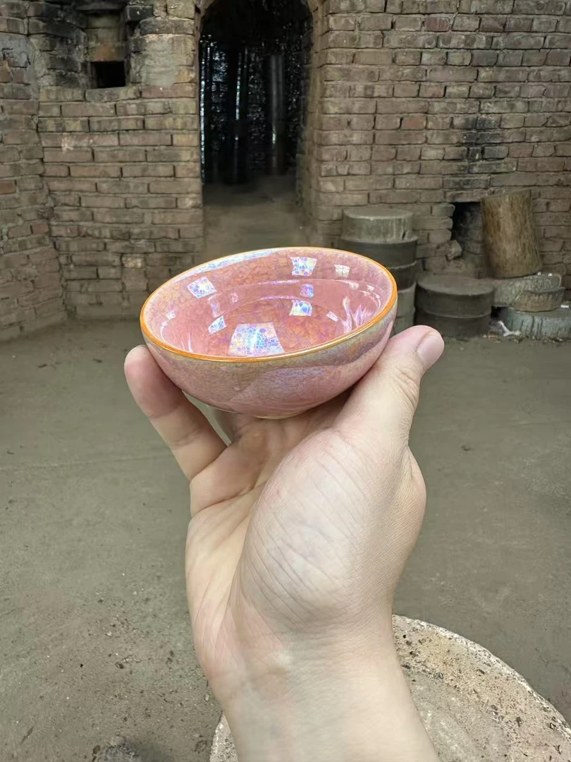 【七彩樱花粉】 金口冰花盏 茶盏 茶杯 主人杯