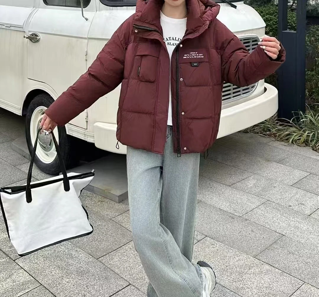 9922-1-DQ安可拉红连帽加厚短款外套