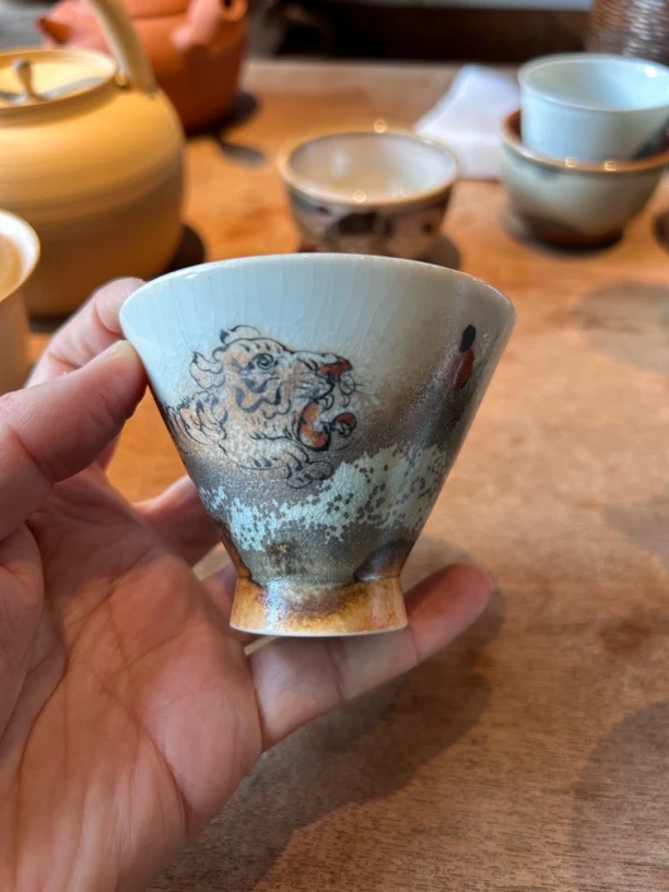 老虎斗笠邓文生柴烧主人杯