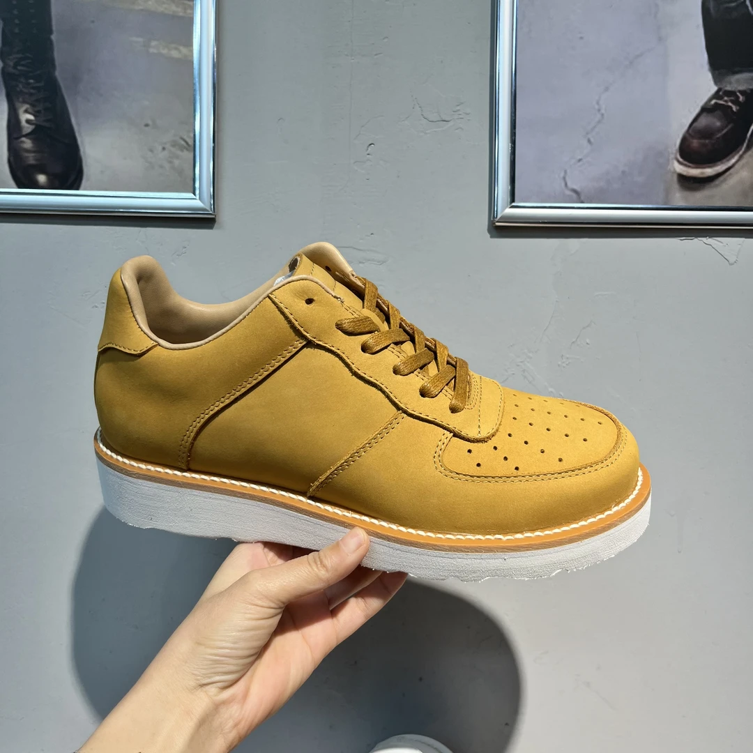 固特异工艺男鞋空军一号真皮休闲鞋平底男士开车专用鞋