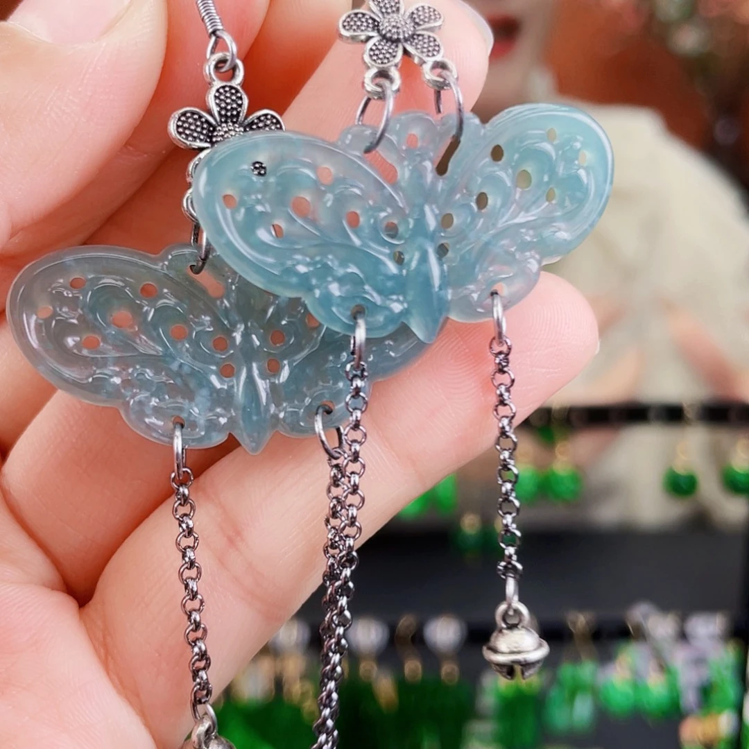 翡翠未镶嵌耳饰饰品