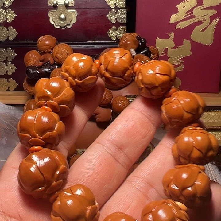 夏***一手串/手链橄榄核手工莲花