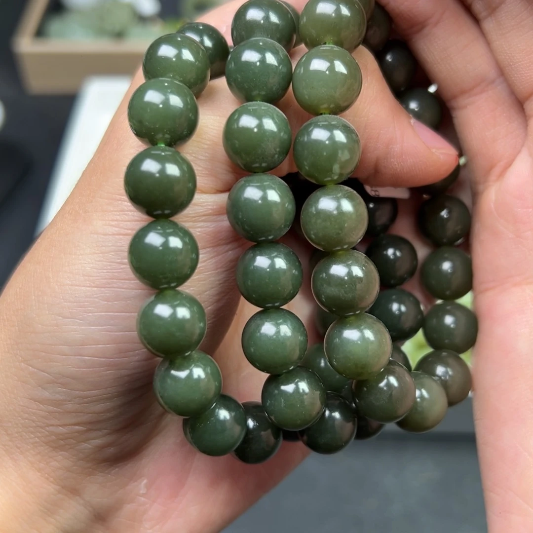 和田玉手链未镶嵌青黄口卡12多样性拍一发一