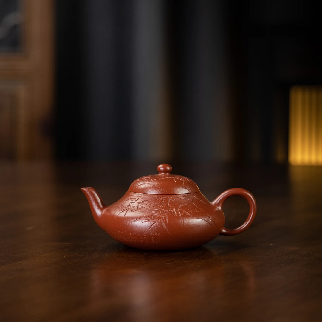 矮梨（梅竹双清）孙秋秋 全手工大红袍170cc家用紫砂壶