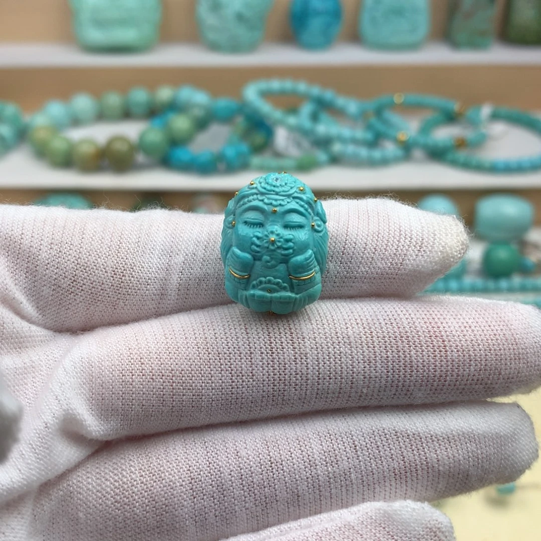 未镶嵌绿松石珠宝奇石15.5mm