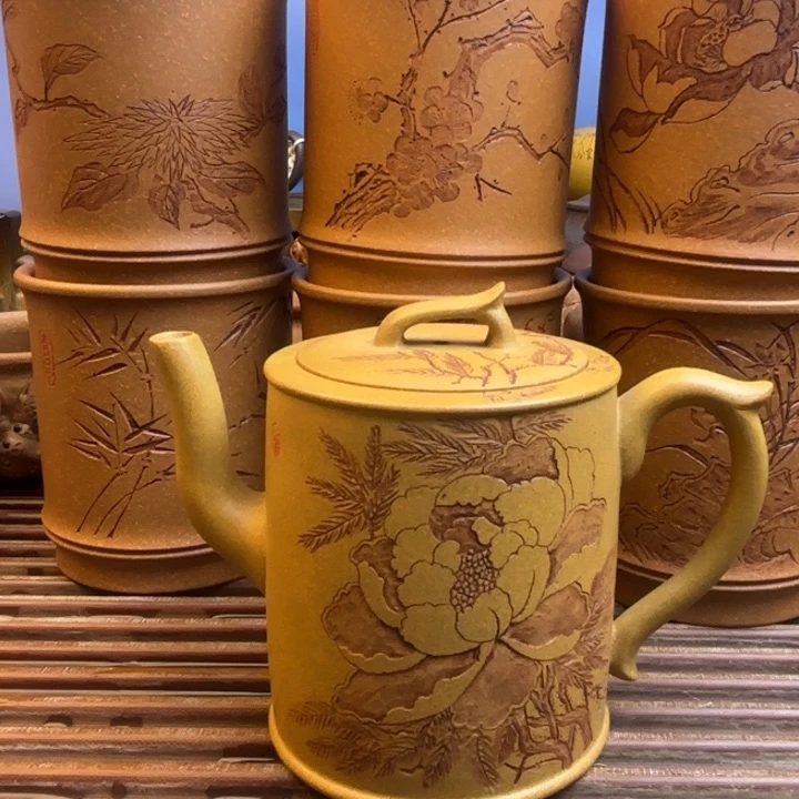 何***生茶壶紫砂国色天香原矿黄金段145c