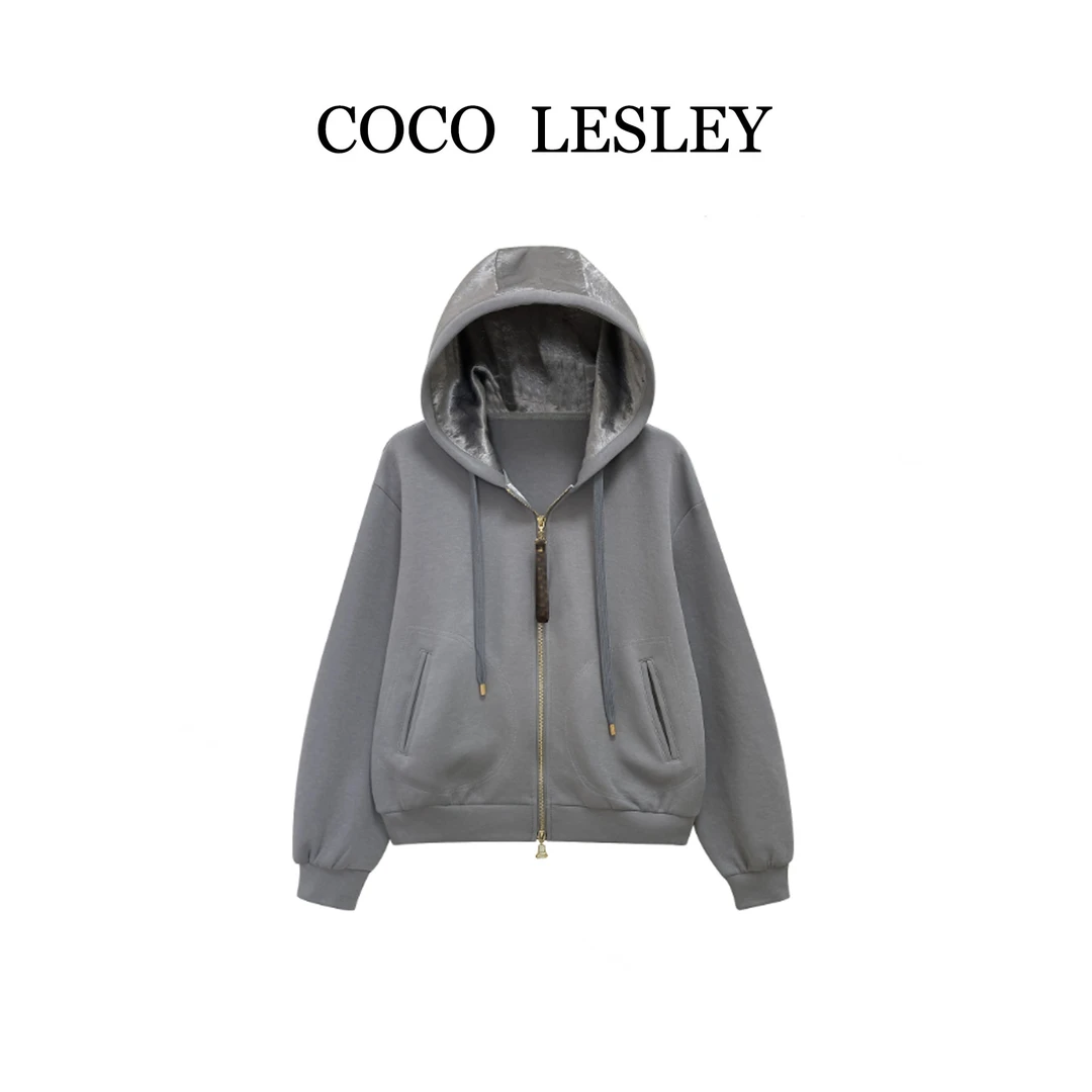 【COCO LESLEY】68192#CSIN高奢时尚连帽印花外套2025设计师款上衣