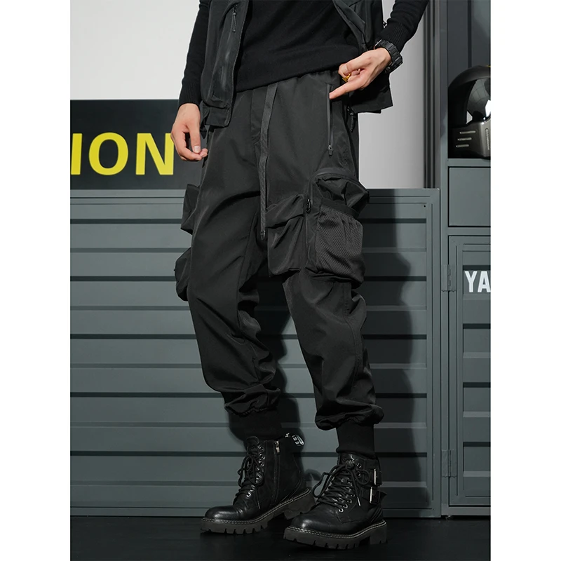 彦正伞兵休闲裤男士多口袋秋季工装潮流百搭宽松束脚裤户外机能裤